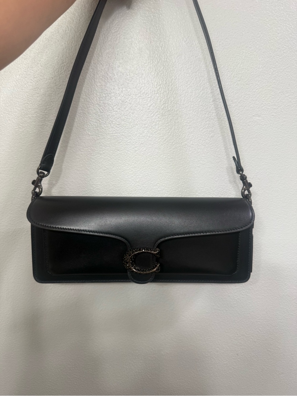 Coach Black Tabby 28 Shoulder Bag with Crystal C